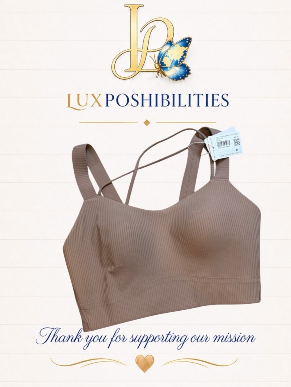 lululemon athletica NWT arose Ribbed Bralette with Strappy Back Sm